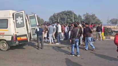 A young man on motorcycle died after hit by speeding bus in Jind