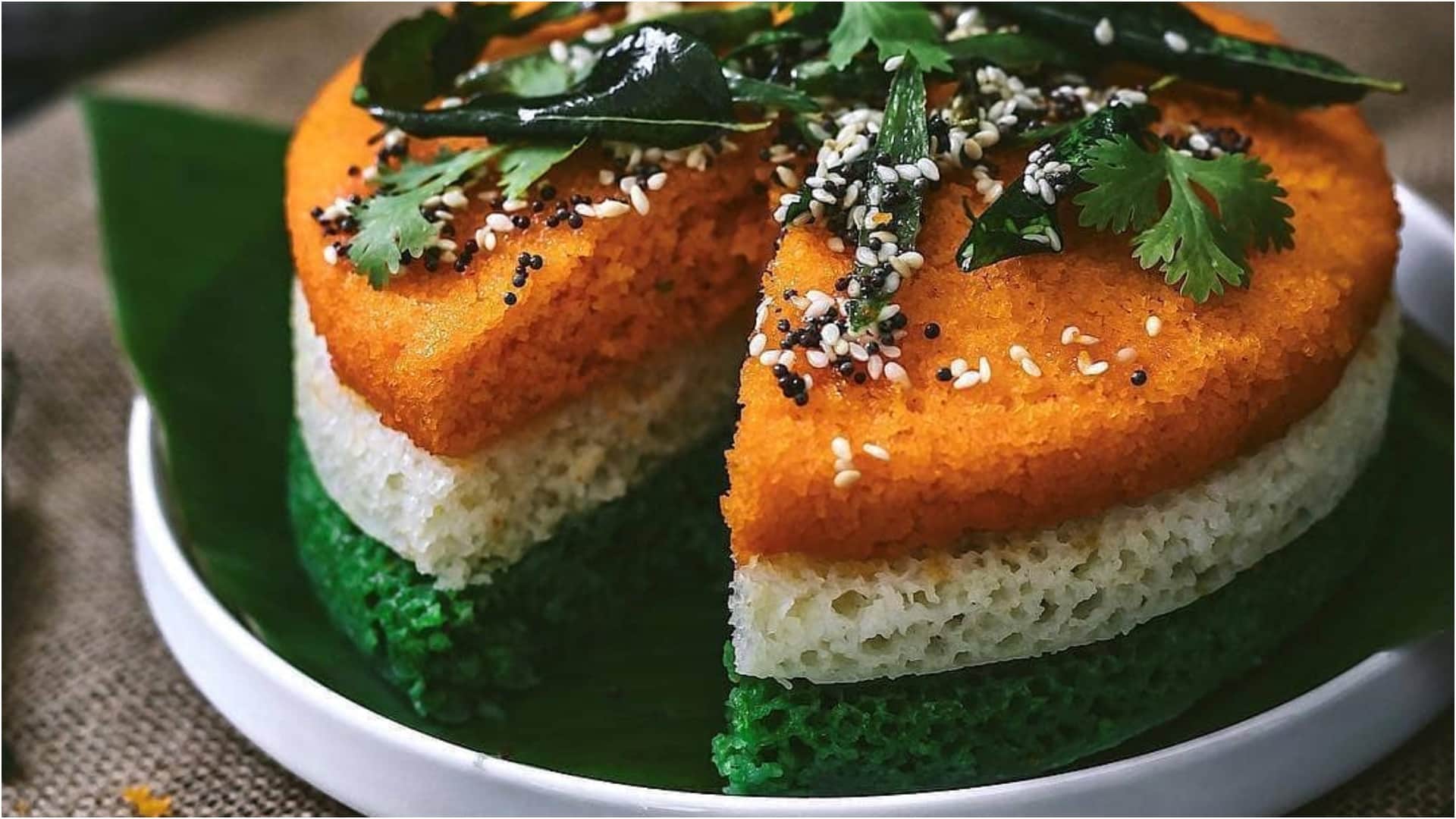 How to Make Tiranga Dhokla at Home for Republic Day Recipe in Hindi