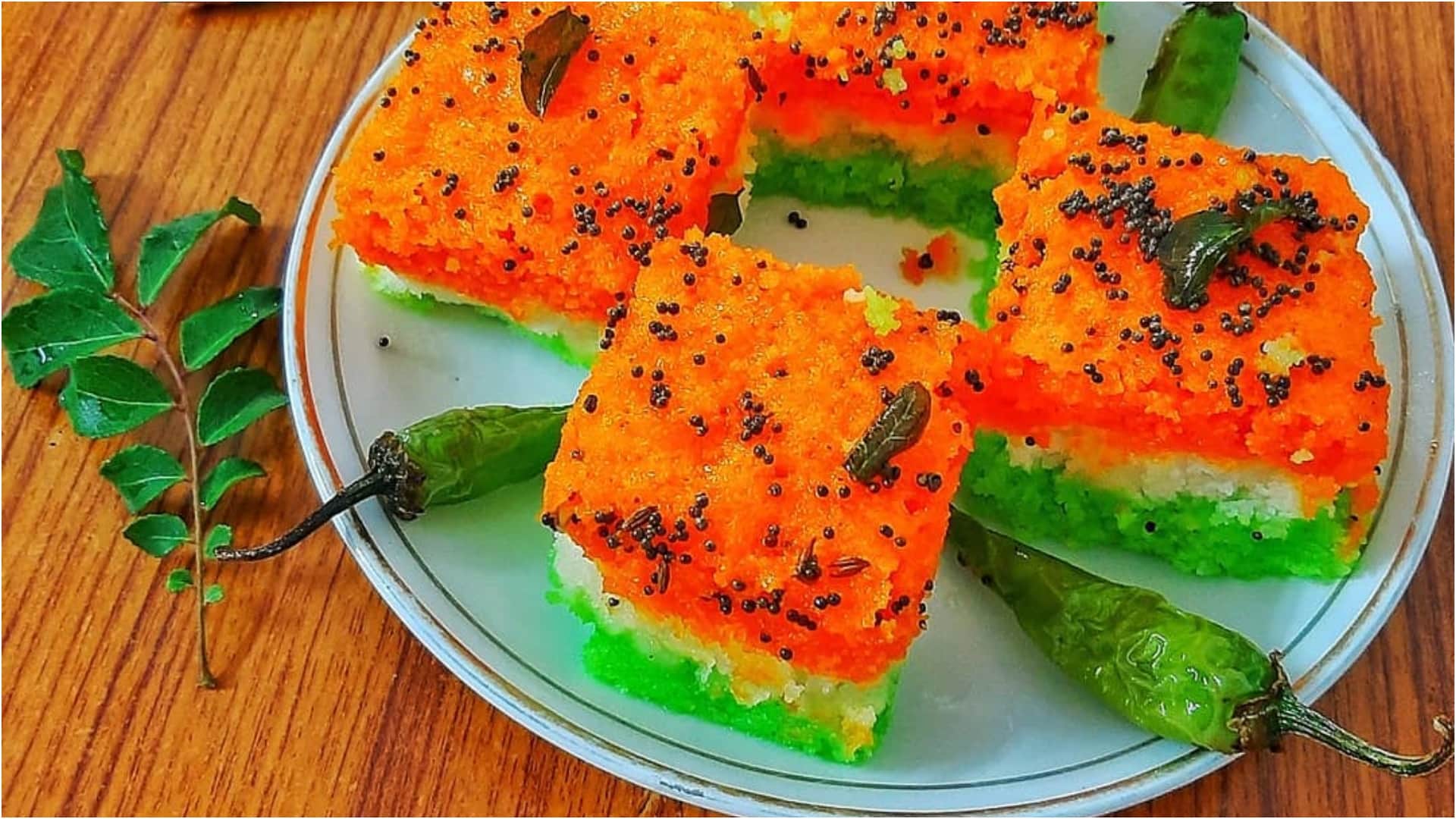 How to Make Tiranga Dhokla at Home for Republic Day Recipe in Hindi