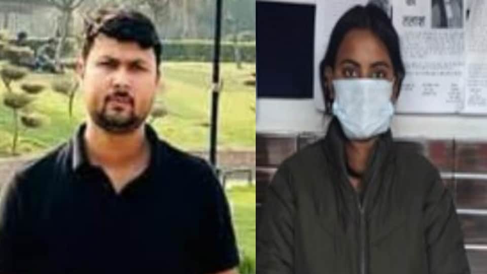 हरिओम की फाइल फोटो और गिरफ्तार शीतल।