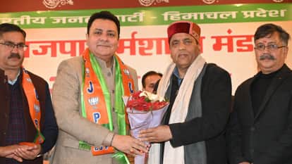 Jairam Thakur in Kangra launching a sharp attack on the Sukhu government