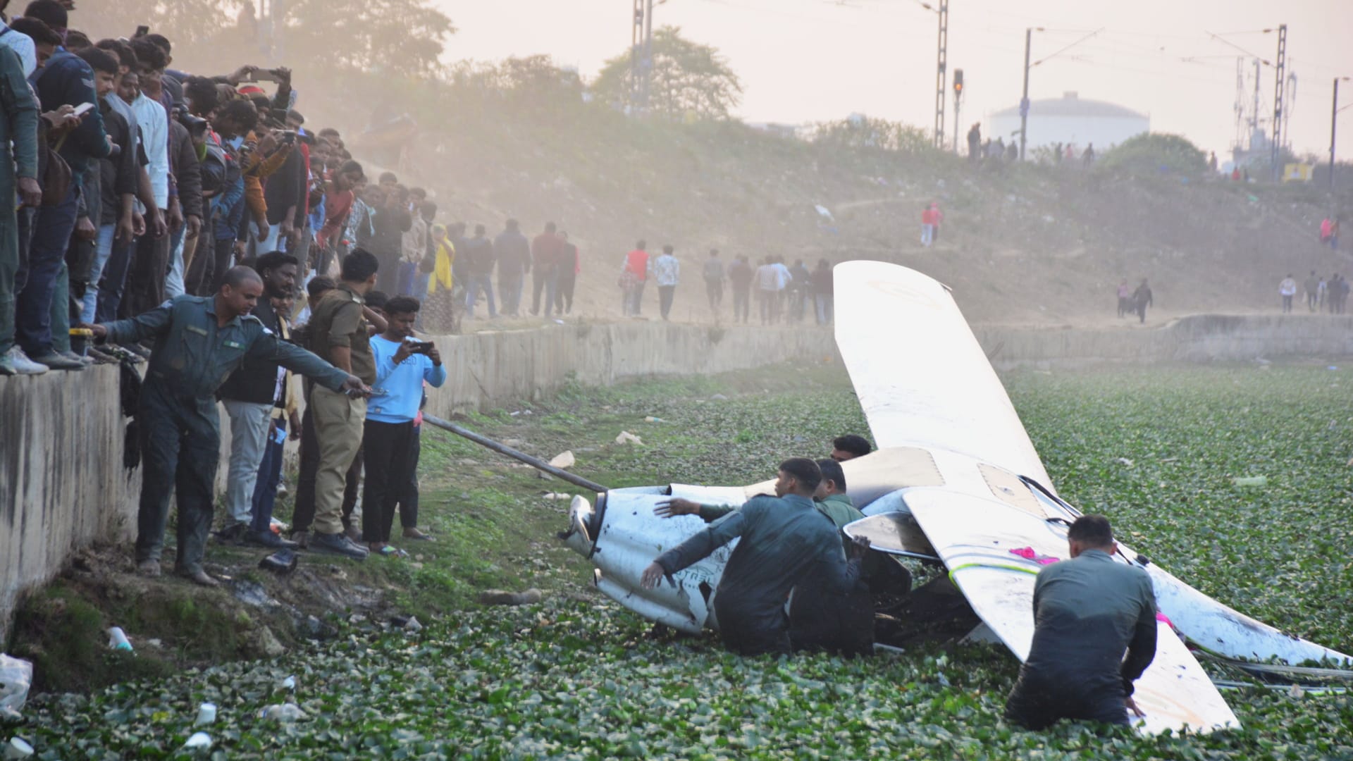 Army helicopter crashes near KP College, two people rescued