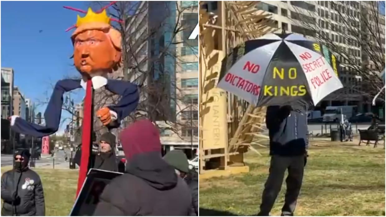 US President Donald Trump first anniversary of his second term activists protest across in America