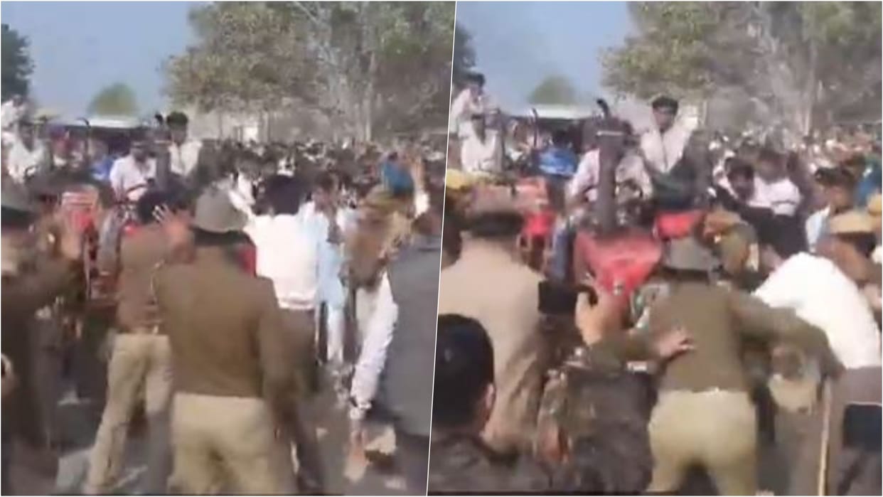 Sawai Madhopur News: Violence during Dungri Dam tractor rally, stone pelting on police, cops injured