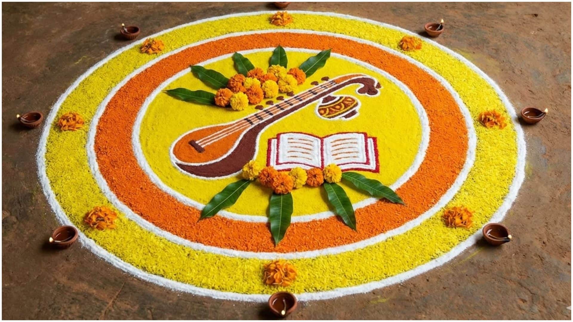 Basant Panchami 2026 Rangoli Design Latest Rangoli Design Images