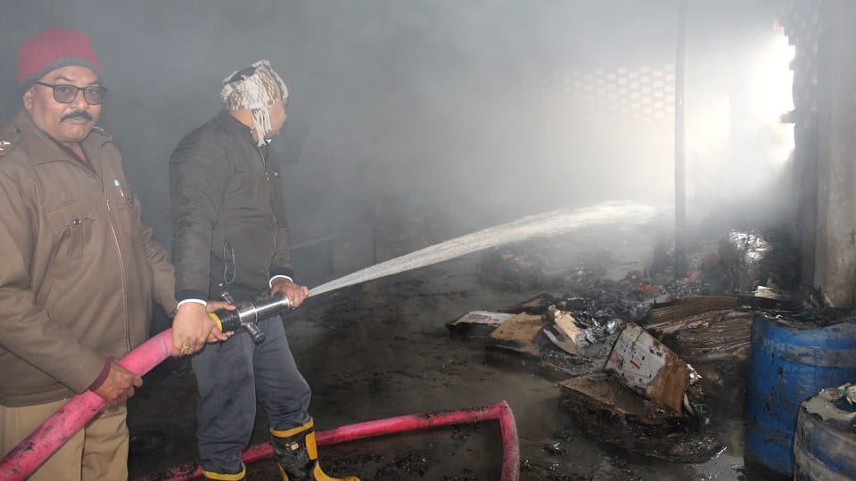 Fire breaks out in cardboard factory
