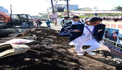 The system remained dormant during the holidays; sewer line work began as soon as schools reopened in haldwani