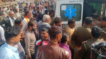 Hamirpur mentally unstable man chased the police stone pelting caused a stampede people sent him to hospital