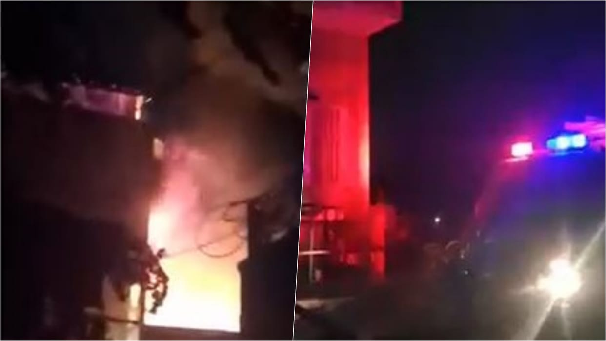 Nagaur News: Massive fire breaks out in handicraft warehouse inside residential area, safety lapses exposed