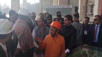 CM Yogi Gestures Sangeet Som to Step Back During Inspection, Video Goes Viral