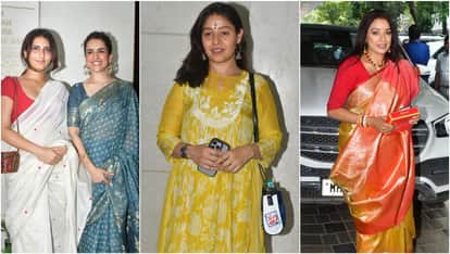 Kartik Aaryan Sara Ali Khan Aditya Roy Kapur And Other Celebs Reaches Anurag Basu Residence On Sarswati Puja