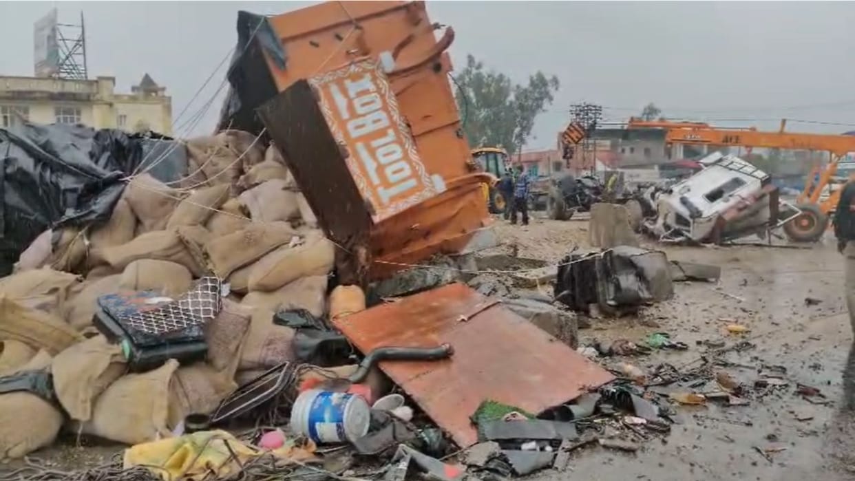 oad accident at Sidco Chowk in Samba, two people seriously injured