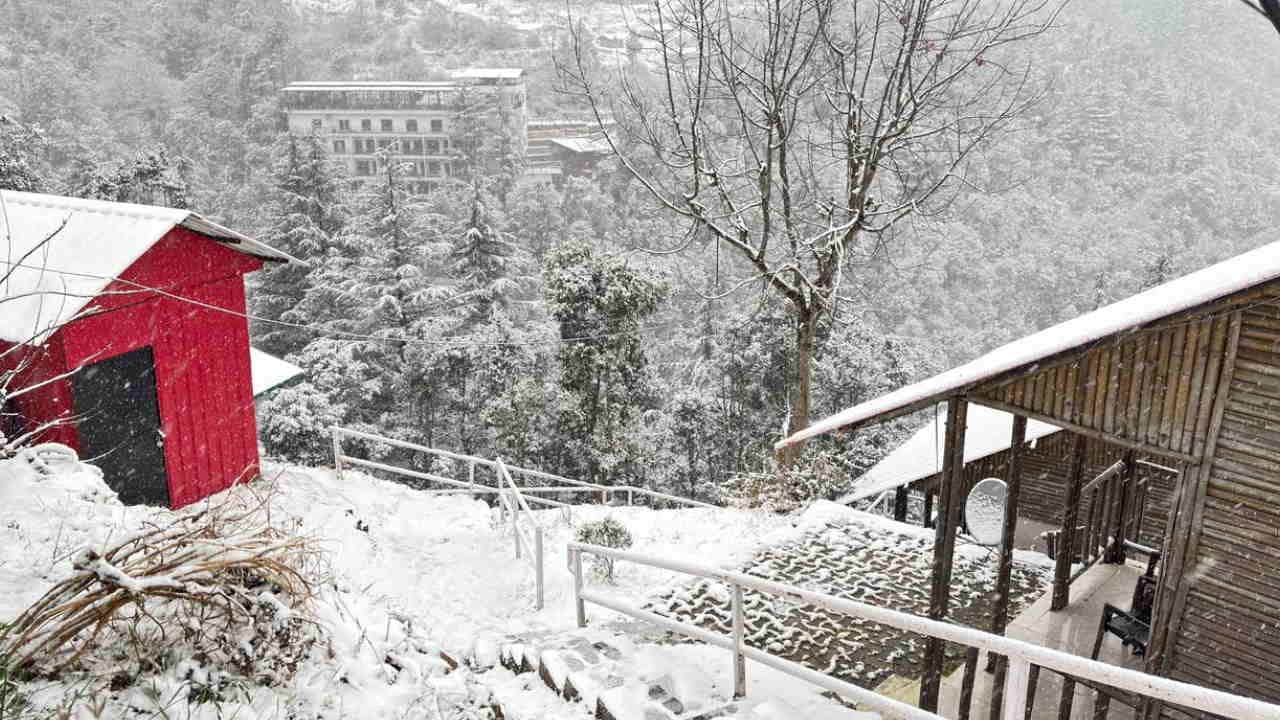 Trending Mussoorie is trending today magic returned with first snowfall Season Uttarakhand News in hindi