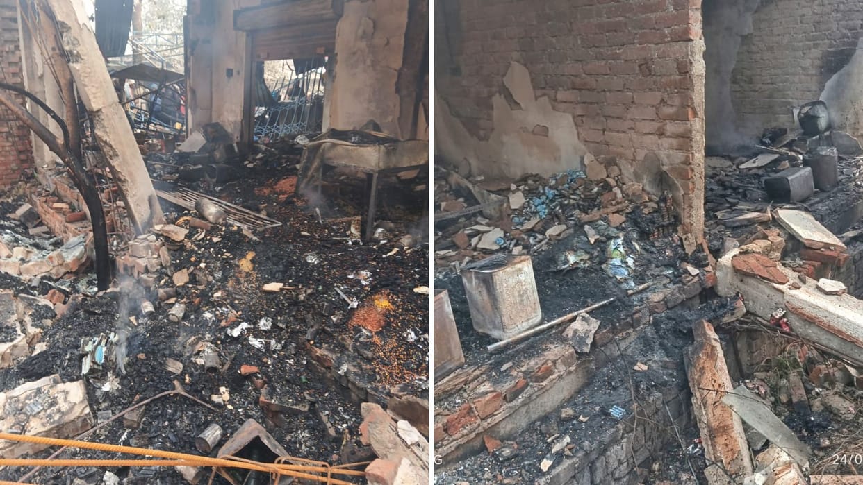 loud explosion rocked 500-meter area shop shutter blown off and landed on road 10 shops damaged