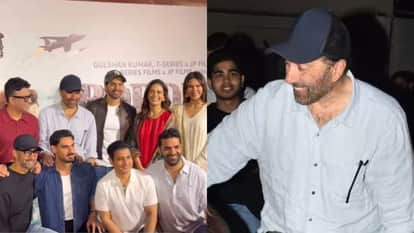 Border 2 screening at on 23 January Varun Dhawan touch Sunny Deol feet video viral