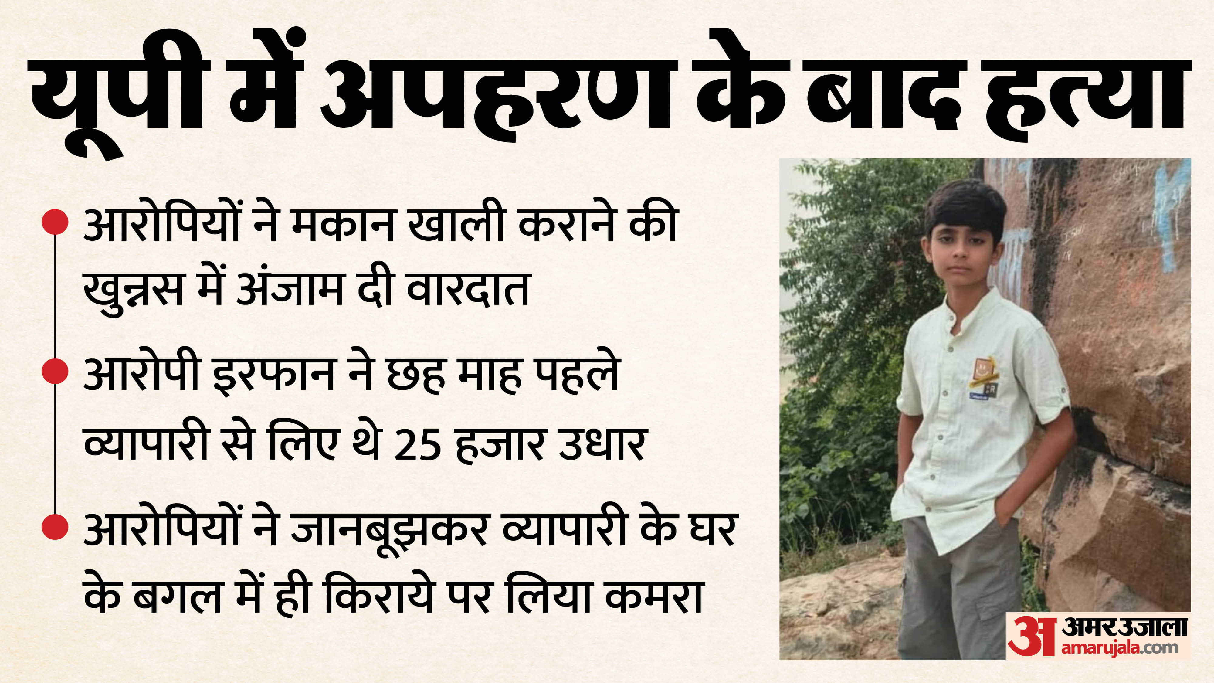 Accused kidnapped and murder innocent child out of resentment over being forced to vacate house IN Chitrakoot