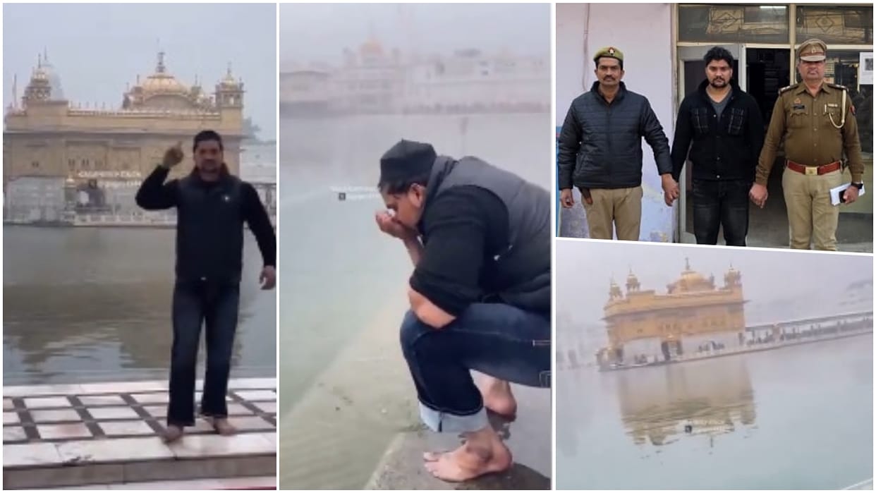 A man has been arrested for allegedly engaging in objectionable behavior in the holy sarovar at Golden Temple