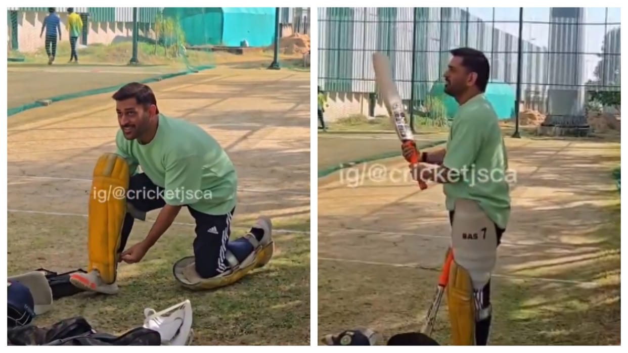 IPL 2026 MS Dhoni Net Practice Video Jharkhand Cricket Association Shared on Social Media