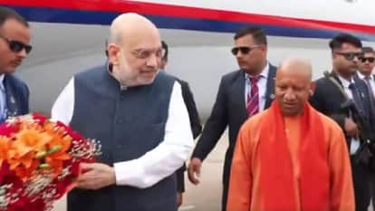 Amit Shah arrives in Lucknow for UP Day: CM Yogi Adityanath welcomes him, here's the minute-by-minute schedule