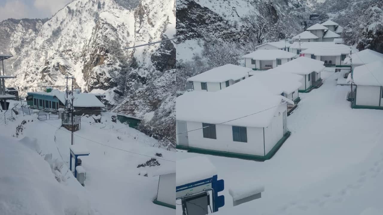 Snowfall adds to charm tourist spots buzz with tourists Uttarakhand Kedarnath Auli Watch Snowfall picture