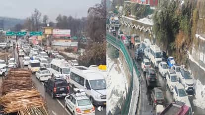Tourists flock to Shimla-Manali to witness snowfall, but blocked roads cause major problems, leading to traffi