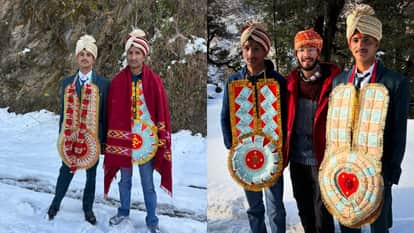 himachal unique wedding wedding was not postponed bride and groom walked Seven km through 3-4 feet snow