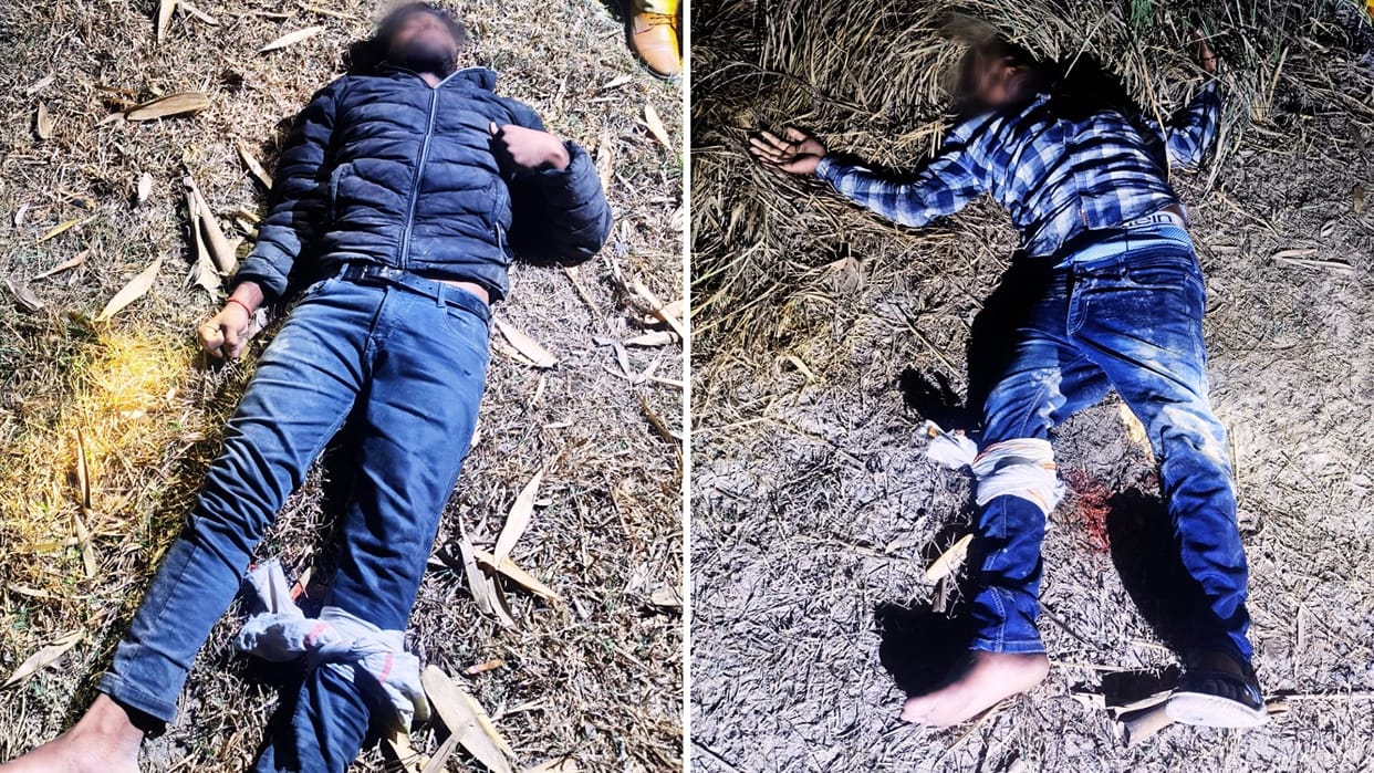 police team Two criminals shot in Mau injured after robbing a businessman weapons recovered