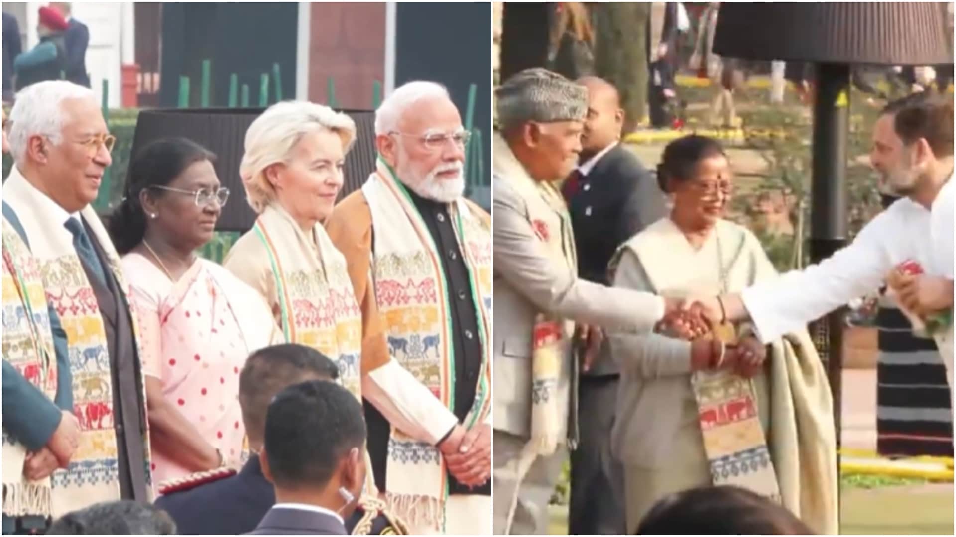 77th Republic Day Rashtrapati Bhavan At Home reception Droupadi Murmu PM Modi Rahul gandhi Vice President