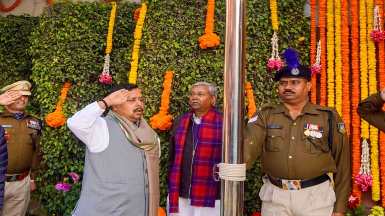 BJP President Nitin Nabin hoisted flag at delhi bjp headquarter Greet on Republic Day 2026 the occasion