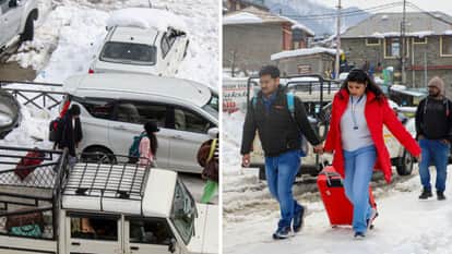 Himachal Snowfall Tourists walked for four to five hours through the snow to reach their hotel