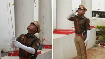 Republic Day national anthem echoed india flag was saluted oath of Constitution was taken officers honored