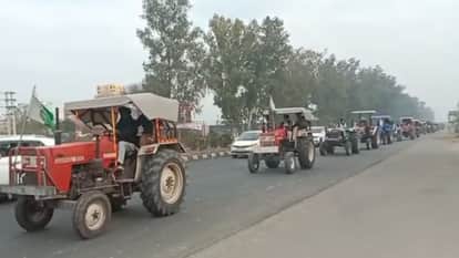 Farmers tractor-motorcycle march in Jagraon on Republic Day