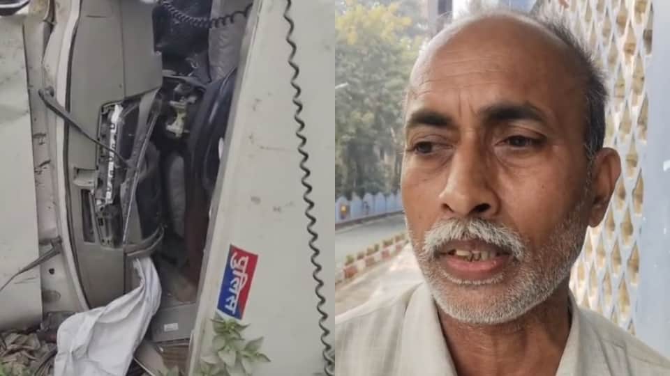 police vehicle overturned in Sonbhadra woman dead CO gunner and three others injured