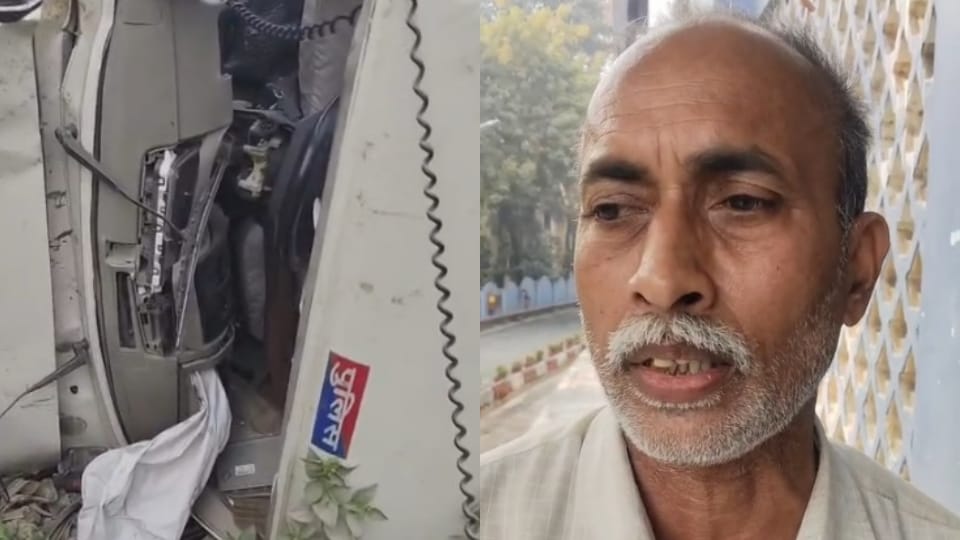 police vehicle overturned in Sonbhadra woman dead CO gunner and three others injured