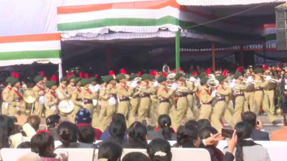 Governor hoisted tricolor in capital took salute grand parade was organized on 77th Republic Day