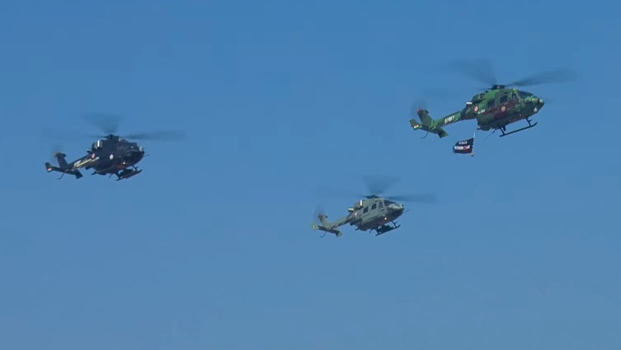 Varanasi Sarang team perform stunts five indigenous helicopters drone flights prohibited radius Namo Ghat