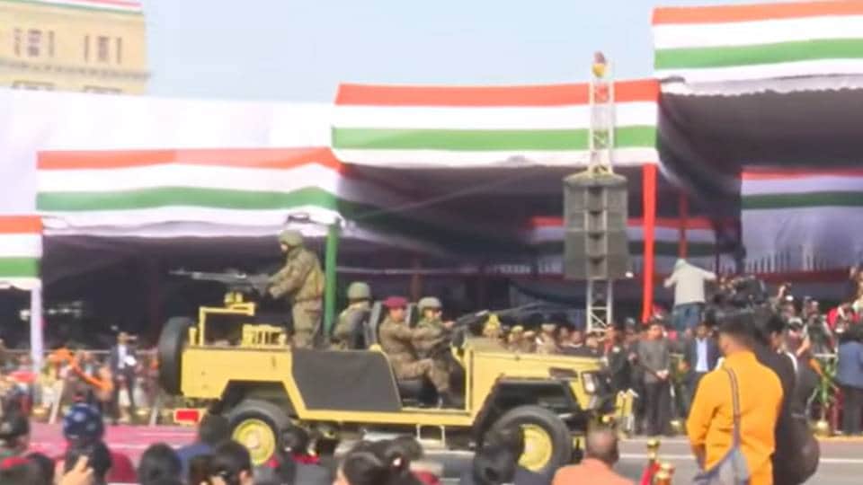 Governor hoisted tricolor in capital took salute grand parade was organized on 77th Republic Day