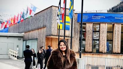 Indore news PhD scholar Rohini Ghavri questions missing Indian flag at Davos WEF 2026