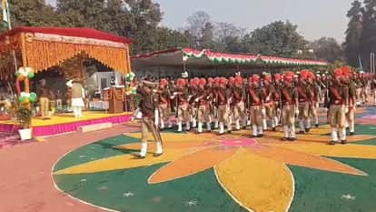 Minister of State took the salute at the Republic Day parade held at the police lines in Lakhimpur kheri