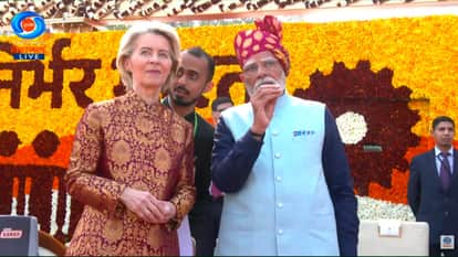 Republic Day 2026 European Commission President Ursula Von Der Leyen Brocade Sherwani Look Photos