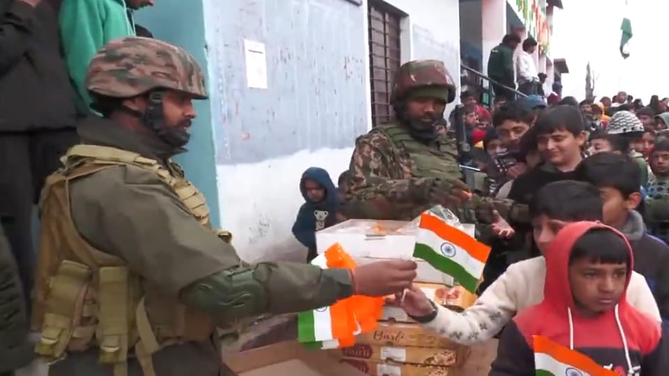 The 77th Republic Day celebrations were in full swing at Karmarha school near the LoC where the Sarla Battalio