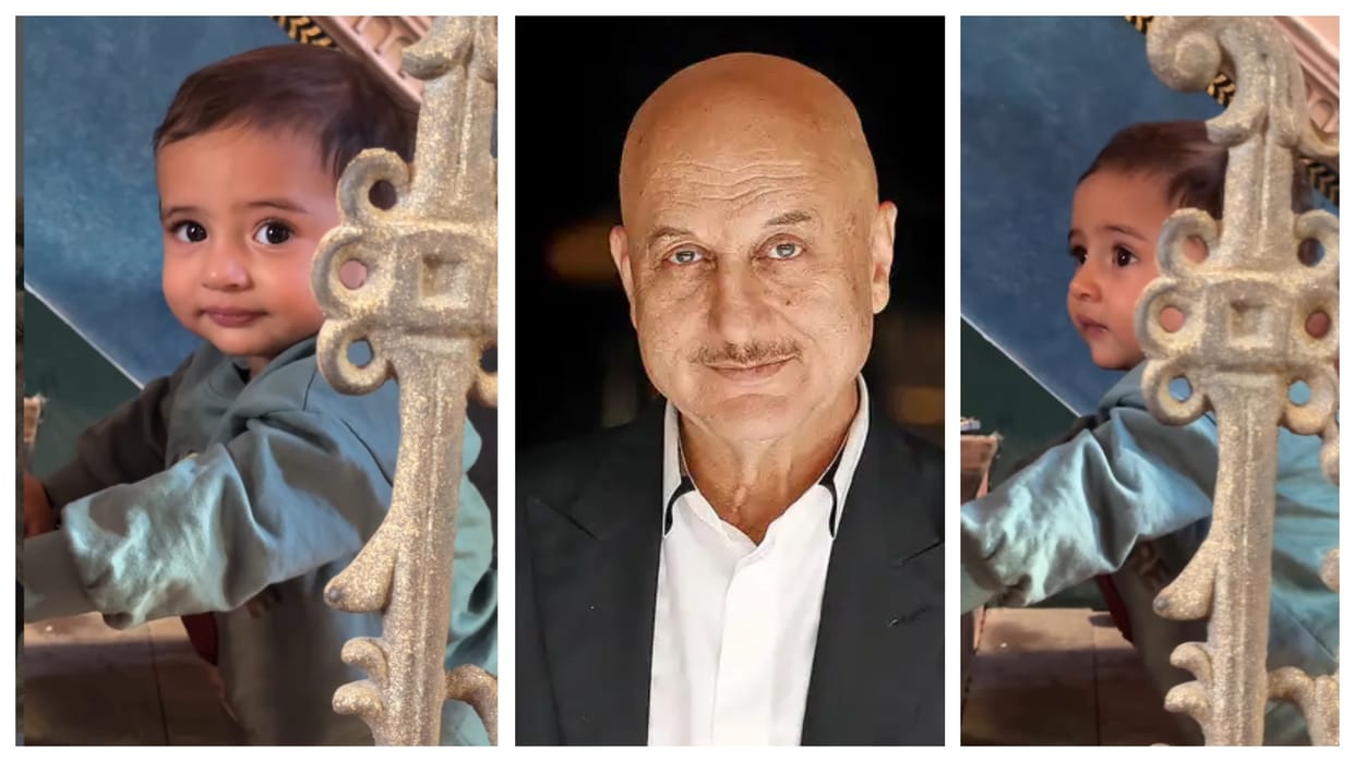 anupam kher niece Vrinda and son Nirvair visited his first shoot of sooraj barjatya film see post