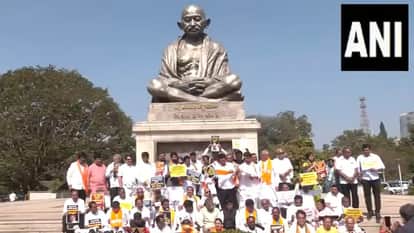 bjp jds protest against alleged insult karnataka governor demand suspension congress mlas
