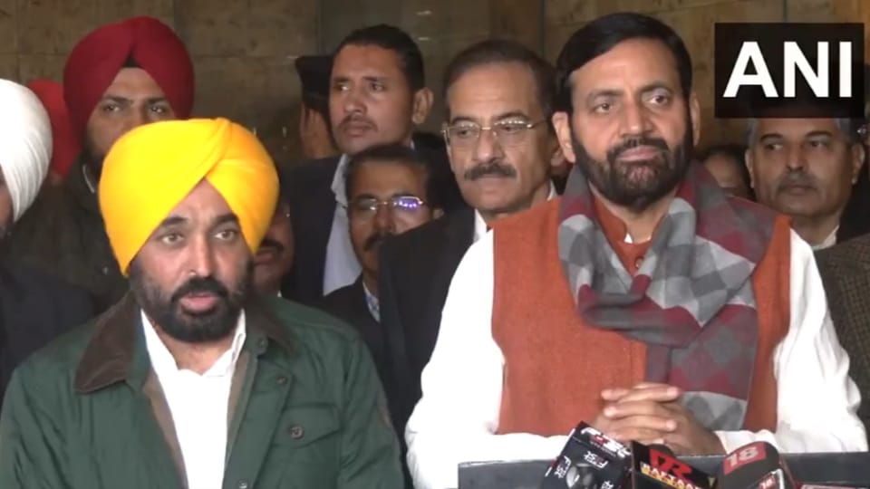meeting between Punjab and Haryana in Chandigarh regarding SYL issue bhagwant mann nayab saini