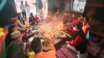 gupt Navratri celebrations at Shaktipeeth Jwalamukhi concluded with the final offering and Kanya Pujan