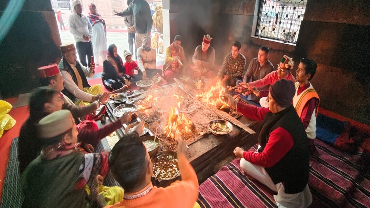 gupt Navratri celebrations at Shaktipeeth Jwalamukhi concluded with the final offering and Kanya Pujan