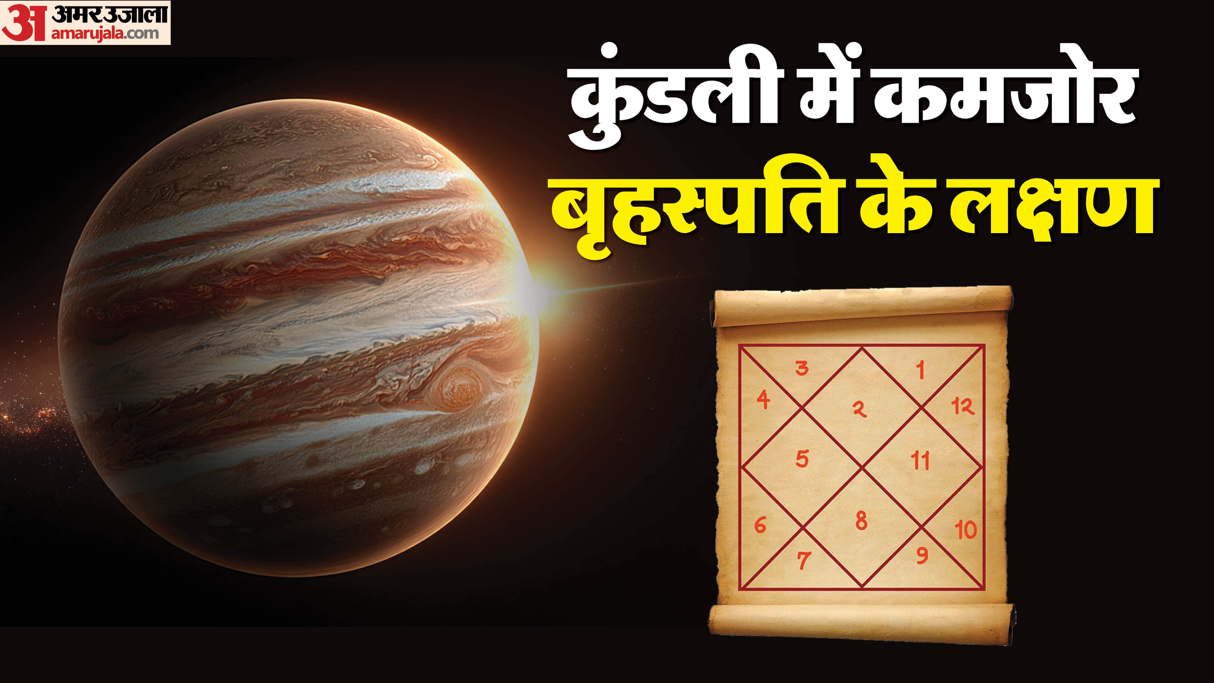 Weak Jupiter in horoscope symptoms and remedies kamjor brihaspati ke lakshan