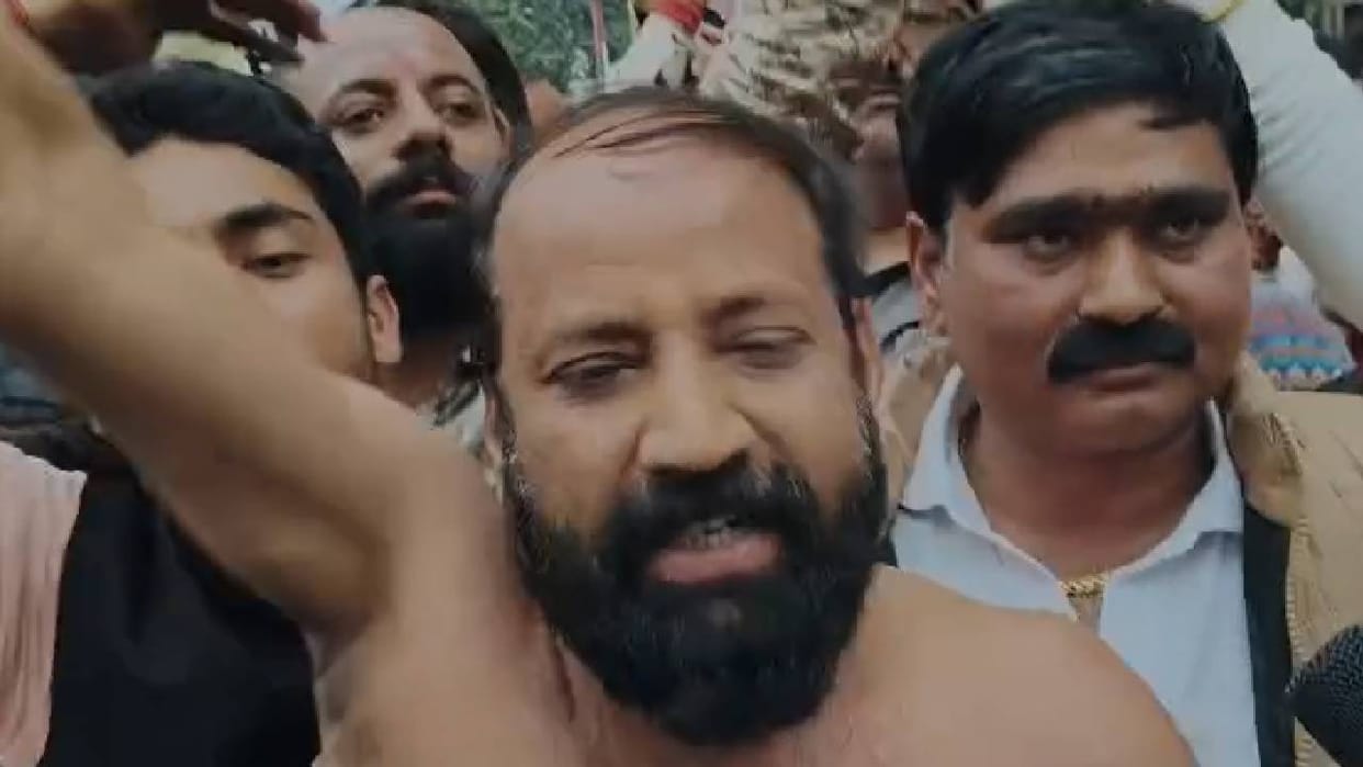 UGC Act-2026: Karni Sena stages semi-naked protest; stopped while marching towards the Vidhan Bhavan; proteste