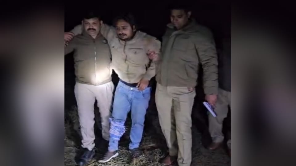 Meerut: Encounter between police and eight miscreants in Khiwai forest, one caught after being shot
