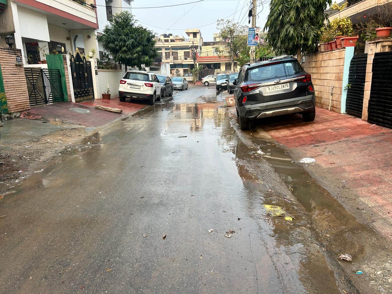 राजधानी जयपुर में सुबह बारिश के बाद का नजारा